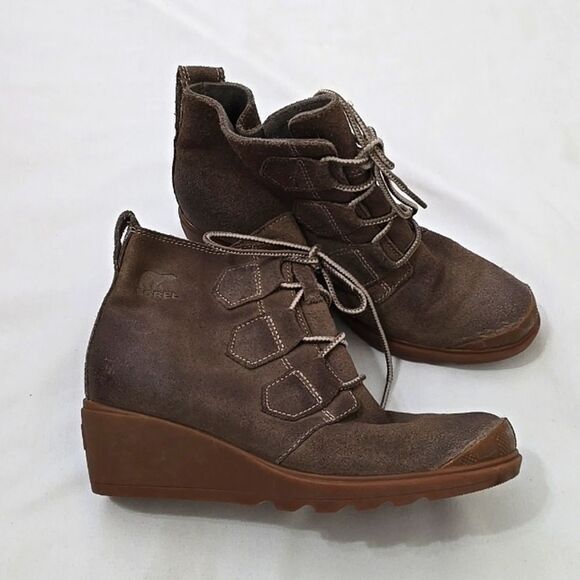 Sorel Toronto Brown Suede Wedge Waterproof Winter Snow Lace Up Boots Size 6.5 - Picture 1 of 9